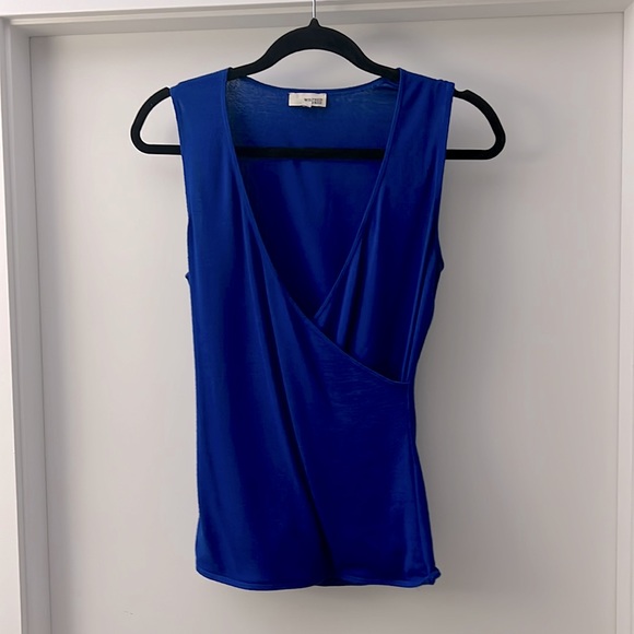 Wilfred Royal Blue Top. Sleeveless, Deep V. - Picture 2 of 4
